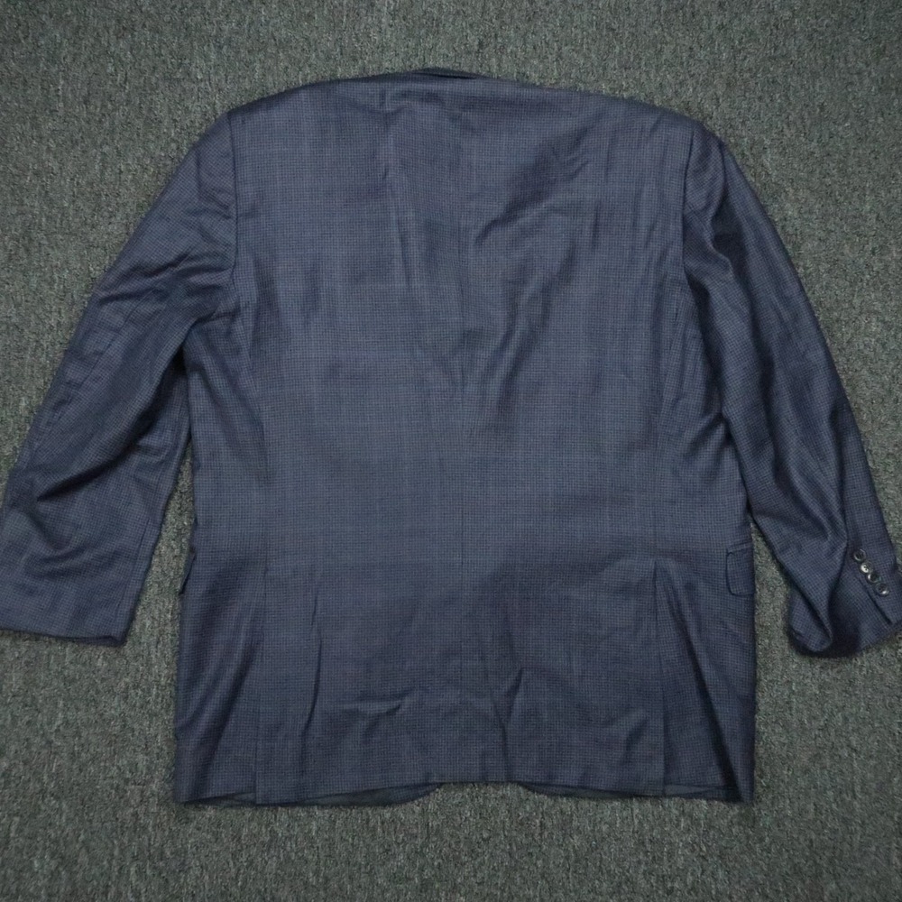 Peter Millar Blazer Men 50T Blue Wool Gingham‎ Double Vented Suit Jacket Coat * - Picture 8 of 16